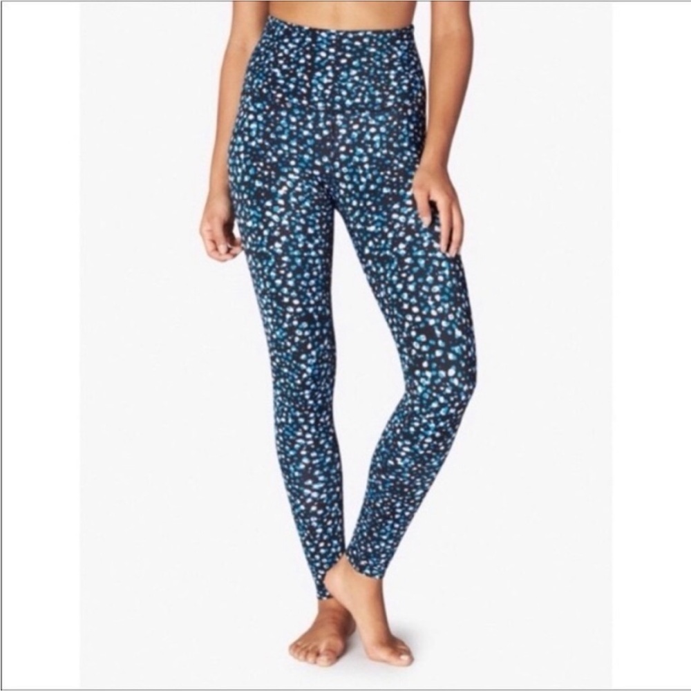 Beyond Yoga Lux Droplet High wasted Leggings black and blue sz S PERFECT